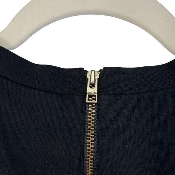 Athleta Wanderer Ponte Dress Long Sleeve Black Size XS Stretch Pockets Zip Up - Picture 12 of 16